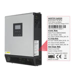 PowMr 3KVA Hybrid Solar Inverter 24VD to 110VAC Output Pure Sine Wave 50A PWM Solar Charger Controller For Solar Panel 80VDC