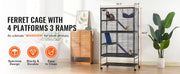 Charger l'image dans la visionneuse de galerie, Amocart 64.6" Rolling Metal Ferret Cage Large 4-Tier Critter Nation Cage Small Animal Cage for Rats Hamster Guinea Chinchilla
