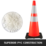 Load image into Gallery viewer, Amocart 36 in 6 Pack PVC Traffic Safety Parking Cones Reflective Collars Higher Warning for Traffic Control Construction Sites
