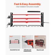 Load image into Gallery viewer, Amocart 3 Tire Power Tool Organizer Drill Storage Rack with Charging Station &amp; Side Pegboard Tool Organizer for Garage Workshop
