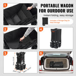 SucceBuy Collapsible Folding Wagon Beach Wagon Cart with All-Terrain Wheels Drink Holders Sports Wagon for Camping Shopping
