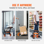 Amocart 275/309 lbs Folding Hand Truck Portable Unity Cart Dolly with Telescoping Handle and Binding Rope for Moving Warehouse
