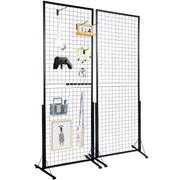 Bild in Galerie-Viewer laden, Amocart Grid Wall Panels Tower Wire Gridwall Display Racks Double Side Gridwall Panels for Art Craft Shows Retail Shop w/ Hooks
