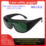 CE EN207 OD6+ 190-540nm Laser Eye Protection Anti-Scratch PC Laser Eyewear for Engraving Marking Industrial Laser Safety Goggle