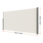 SucceBuy Retractable Side Awning Outdoor Privacy Polyester Water-proof Retractable Patio Screen UV 30+ Room Divider Wind Screen