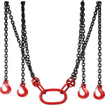 SucceBuy Lifting Chain Sling Lifts 5Tonne 1.5M 3M 4M X 5/16 Inch Heavy Duty With 4 Legs Grade Hooks and Adjuster G80 Alloy Steel