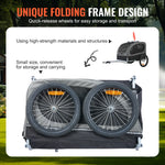 Amocart 88lbs Dog Bike Trailer Pet Cart Bicycle Carrier with Wheels Coupler Reflectors Flag Collapsible to Store for Dogs