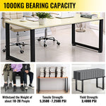 SucceBuy 2PCS Table Legs Steel 2204LBS /1000KG Load Square Shape with Pre-Drilled Holes for Home Use Commercial Bar Hotel Office