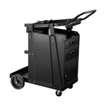 SucceBuy Welding Cart 2 Drawers Welder Cart Heavy Duty Welding Workbench Table with 360° Swivel Wheels Safety Chains Mig Welder