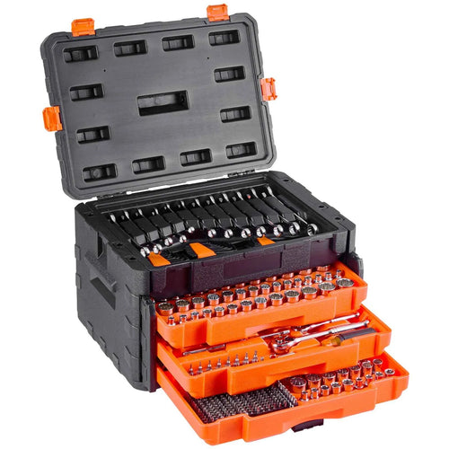 SucceBuy Mechanics Tool Set Socket Set 450 Pcs Deep and Standard Sockets SAE Metric Mechanic Tool Kit Accessories Storage Case