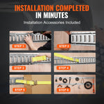 Amocart Universal E-Track Tie-Down Rail Kit W/ 8 Steel Rails 2 Single Slots 8 O-Rings Tie-Offs Trailer Car Securing Accessories
