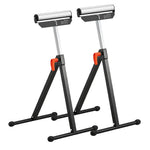 SucceBuy Roller Stand 135lbs/250lbs LBC Adjustable Height with 11.5in Polished Steel Roller Head Woodworking Extension Support