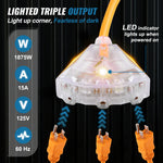 SucceBuy Retractable Extension Cord Reel 45 FT / 65 FT with Lighted Triple Tap Outlet 180° Swivel Bracket Heavy Duty Power Cord