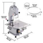 Amocart Commercial Electric Meat Bone Saw Machine 1500W Stainless Steel Blade Bone Bandsaw Machine Workbench Countertop Bone