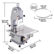 Charger l'image dans la visionneuse de galerie, Amocart Commercial Electric Meat Bone Saw Machine 1500W Stainless Steel Blade Bone Bandsaw Machine Workbench Countertop Bone
