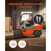 Charger l'image dans la visionneuse de galerie, Amocart Universal Forklift Seat Tractor Suspension Seat w/ Adjustable Back Armrest Headrest&amp; Safety Belt Fold Down Tractor Seat

