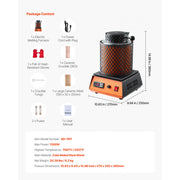 Charger l'image dans la visionneuse de galerie, Amocart Electric Melting Furnace Electric Metal Smelter Foundry Metal Smelting Machine Ceramic Crucible Gold Smelting Kit
