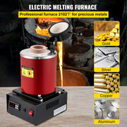 Charger l'image dans la visionneuse de galerie, Amocart 1350W Gold Melting Furnace with 1 kg and 3 kg Ceramic Crucible Ingot Die for Processing of Gold Silver Aluminum Copper
