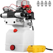 Charger l'image dans la visionneuse de galerie, Amocart 12V DC Double Acting Solenoid Hydraulic Power Pack Car Jack With 4.5L Tank Reservoir Dump Trailer Electric Lifting Tool
