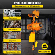 Charger l'image dans la visionneuse de galerie, Amocart 2200Lbs Electric Chain Hoist 11 ft/min Single Phase Overhead Crane with G80 Chain Wired Control for Garage Lifting
