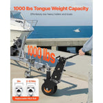 Amocart 1000lbs Trailer Mover Dolly Manual or Electric Wrench Drive with 2in & 2-5/16in Replaceable Hitch Balls for Moving Boat