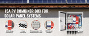 Charger l'image dans la visionneuse de galerie, SucceBuy PV Combiner Box 4 String / 6 String Solar Combiner Box 10A / 15A Rated Current Fuse for On/Off Grid Solar Panel System
