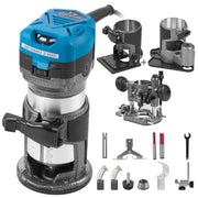 Load image into Gallery viewer, Amocart 800W Soft Start Compact Router Kit Variable Speed 10000-30000Rpm with Fixed Base, Plunge Base, Tilt Base and Offse Base

