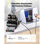 SucceBuy Airbrush Kit Air Brush Kit with Air Compressor and Tank 1 Dual-Action Airbrush with 1 Tip for Cake Decorating Nail Art