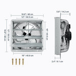 Amocart Shutter Exhaust Fan 12'' with Temperature Humidity Controller EC/AC-motor 940 CFM 10-Speed Adjustable Wall Mount Attic