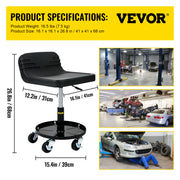 Bild in Galerie-Viewer laden, Amocart Rolling Garage Stool Car Detailing Stool Adjustable Height Mechanic Seat With Tool Tray Workshop Auto Repair Shop Stool
