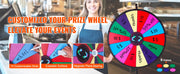 Charger l'image dans la visionneuse de galerie, Amocart 18 Inch Tabletop Color Prize Wheel w/ Folding Tripod Floor Stand 14 Slots Dry Erase for Win Fortune Spinning Stand Game
