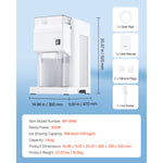SucceBuy 1.8L Commercial Ice Shaver Machine Electric Snow Cone Machine Stainless Steel Blades Shaved Ice Maker for Dessert Home