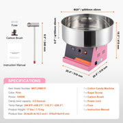 Charger l'image dans la visionneuse de galerie, SucceBuy Electric Cotton Candy Machine Candy Floss Maker Commercial Cotton Candy Machine w/ Stainless Steel Bowl and Sugar Scoop
