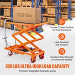 SucceBuy 330/770/1760Lbs Lifting Platform Hydraulic Car Lift Table Cart Heavy Duty Double Shear Wheelbarrow for Repair Motorcycl