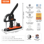 Amocart Button Maker 25/32/58 Pin Maker with Button Parts Ergonomic Arc Handle Punch Press Kit Button Maker Machine