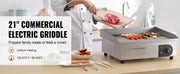 Charger l'image dans la visionneuse de galerie, SucceBuy 21In Commercial Electric Grill Flat Pan Stainless Steel Desktop Griddle Hotplate Teppanyaki Grill w/Temperature Control

