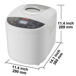 Amocart 2/3 LB Bread Maker 15-in-1 Dough Machine Nonstick Ceramic Pan Automatic Bread maker with Gluten Free Setting