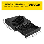 Amocart Cash Register Drawer 16" 12 V for POS System Tray Removable Coin Compartment & 2 Keys Included RJ11/RJ12 Cable Drawer
