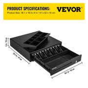 Charger l'image dans la visionneuse de galerie, Amocart Cash Register Drawer 16" 12 V for POS System Tray Removable Coin Compartment &amp; 2 Keys Included RJ11/RJ12 Cable Drawer
