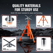 Charger l'image dans la visionneuse de galerie, Amocart Pipe Stand 2500LBS Heavy Duty Pipe Jack Stands 27.2-52 Height Adjustable V Head Pipe Stand Steel Folding Jack Stand
