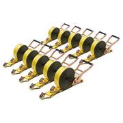 Charger l'image dans la visionneuse de galerie, Amocart 10 Pack Ratchet Straps 2in x 30ft Tie Down Straps with Double J Hook Tie Down Ratcheting for Moving Trailers Kayaks
