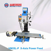 Charger l'image dans la visionneuse de galerie, WEISS Milling Machine VM25L 1100W Brushless Motor Mill Drill MT3 R8 Variable Speed 2250rpm for Precision Machining
