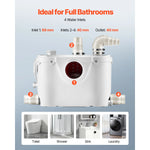500W/700W/900W/1200W SucceBuy Macerator Pump Waste Water Disposal Upflush Machine for Toilet, Basement, Shower, Laundry, Bathtub