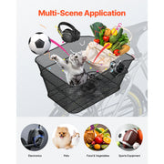 Bild in Galerie-Viewer laden, Amocart Rear Bike Basket Wire Mesh Bicycle Basket with Waterproof Cover Durable Metal Bike Back Basket Fits Most Rear Bike Rack
