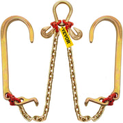 Charger l'image dans la visionneuse de galerie, Amocart 5/16"×2' G80 V-Chain Bridle with 2 Legs &amp; 15" J Hooks &amp; T Hooks Industrial Grade Components Adjustable Chain Design
