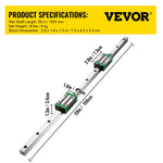 SucceBuy Linear Guide Rail 2PCS Linear Rail+1Pcs RM1605-1000mm/1500mm Ballscrew BF12/BK12 Kit for DIY CNC Routers Lathes Mills