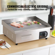 Charger l'image dans la visionneuse de galerie, SucceBuy 21In Commercial Electric Grill Flat Pan Stainless Steel Desktop Griddle Hotplate Teppanyaki Grill w/Temperature Control
