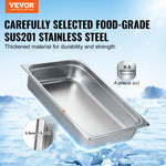 SucceBuy 4Pack Hotel Pans Full Size Anti-Jam Steam Pan with Lid Stainless Steel Steam Table Pan 4-Inch Deep Commercial Table Pan