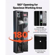 Charger l'image dans la visionneuse de galerie, Amocart Gun Safe Cold-Rolled Steel Fireproof Cabinet with Keypad &amp; Key with Magazine and Lighting Adjustable Racks for Rifles
