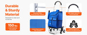 Bild in Galerie-Viewer laden, Amocart 36L Folding Shopping Cart Stair Climbing Handcart with Wheels &amp; Oxford Cloth Bag Hand Truck for Grocery Laundry Storage
